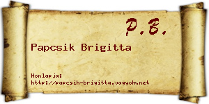 Papcsik Brigitta névjegykártya